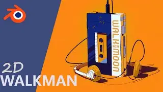 Making a 2D style WALKMAN in Blender 3D