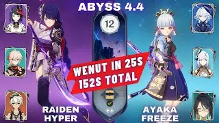 Abyss 4.4 c3 Raiden Hypercarry & c4 Ayaka Freeze with Xianyun and Furina 2m 32s