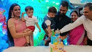 Aadhyan's 1st birthday celebration 🪔🎂🎉 || ocean theme decoration  #cutebaby #youtube