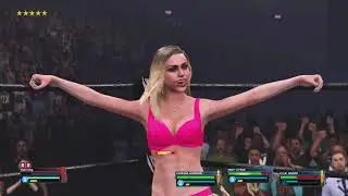 WWE 2K23 Nightwing VS Vanessa , Miley, And Kylie Stink Face Bronco Buster French Kiss Handicap