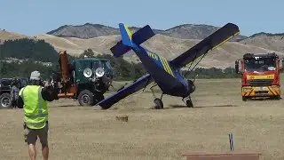 Small Aircraft Blown Down by Wind