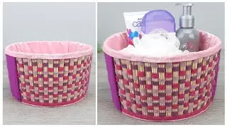 Original BASKET - ORGANIZER made of plastic bucket and threads