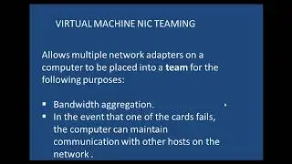 Virtual Nic Teaming - Etechtraining.com