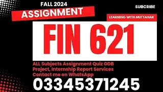 fin 621 assignment solution fall 2024
