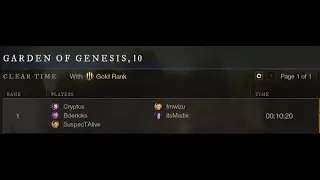 [10:20] New World Genesis Gold M10 Run (Personal Best)