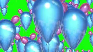 Green screen flying balloons🎈 Balloon green screen video | Green Screen Light Blue Balloons