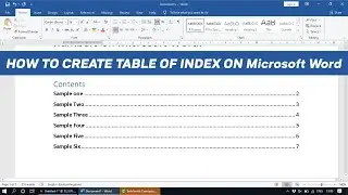 How to create table of index with page numbers on Microsoft word