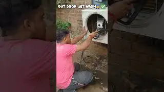 Outdoor Jet wash👨‍🔧✅ #acservice #ac #acrepair #jetwashing #jetwash #vairal #trending #shorts #lg
