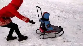 Даня катается с горки Часть 1 (01 2021)