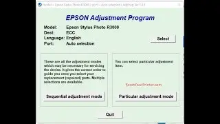 Reset Epson R3000,Epson R3000 Adjustment Program (With Video Guide Any PC)