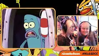 Martha and Maggi voices SpongeBob and Patrick in Flatter the Customer San Diego Comic Con 2015