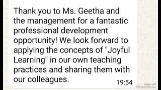 Feedback from Nithyananda Bhavan, Chirakkal, Kannur