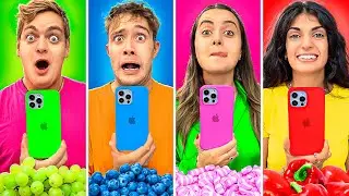MANGIAMO SOLO CIBO DEL COLORE DEL NOSTRO IPHONE CON TUTTI I NOSTRI AMICI PER 24 ORE! 📱