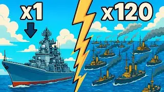 WHAT IF the nuclear-powered cruiser Pyotr Velikiy versus the Japanese fleet? Tsushima 1905! (Russ...