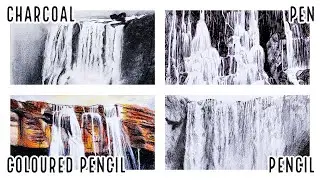 HOW TO sketch a WATERFALL (step by step)