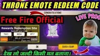 How To Get Throne Emote Redeem Code In Free Fire 🤫🤫 