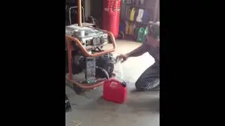Gas vapor, running on fumes. Generator by gasoline alternative economy prepper's dream.