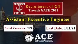 ONGC Notification 2021 for Assistant Executive Engineer | Total 309 Vacancies | Last date 1 Nov 2021