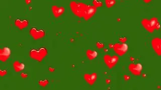 Green Screen Hearts Red Love video No Copyright.