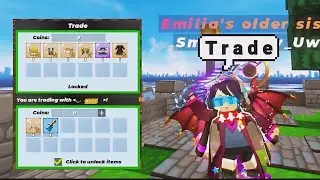Trading Up Valkyrie's Sword And Armor Until I Get Overpays! Skyblock(Blockman Go)