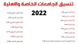 تنسيق الجامعات الخاصة  2022 I تنسيق الجامعات الاهلية 2022