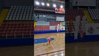 Farthest blindfolded basketball hook shot #shorts