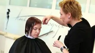 Окрашивание и стрижка на средние волосы