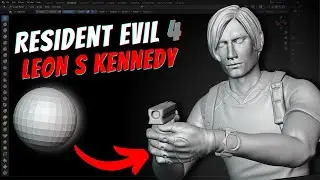 9 MINUTES of LEON S Kennedy Resident Evil 4  Remake 3D art in BLENDER
