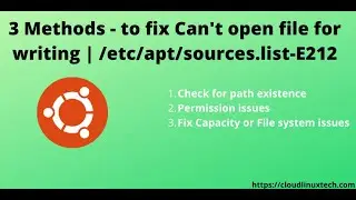 Fix "Vim can't open file for writing error" | etc/apt/sources.list E212: Can't open file for writing