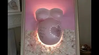 Babybauchabdruck Lampe mit Muschel Rahmen