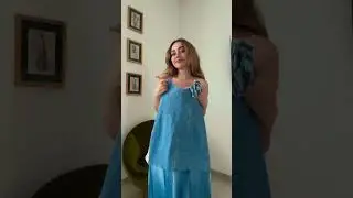 #shorts Carolina Ross presume su diminuta cintura con este vestido azul