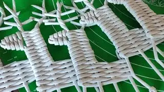 Новогодняя, ёлочная игрушка Олень из бумажной лозы