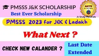 JK PMSSS 2023 New Calendar - Choice Filling Date - Last Date Extended