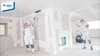 Rigips ProMix Airless Verarbeitung: 4. Richtiges Glätten der Wand mit dem PerfektFinish Set