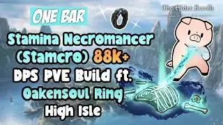 ESO One Bar Stamina Necromancer (Stamcro) 88k+ DPS Build Ft. Oakensoul Ring High Isles