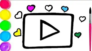 Draw a YouTube picture for kids | Bolalar rasm chizamiz | Нарисуй для детей