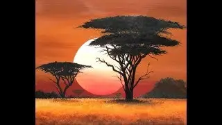 SUNSET PAINTING II Sunset painting ideas II Easy Landscape painting /Acrylic Painting