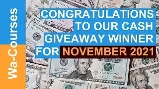 Congratulation to Rency L, Winner of the Cash Give Away for the Month of November 2021