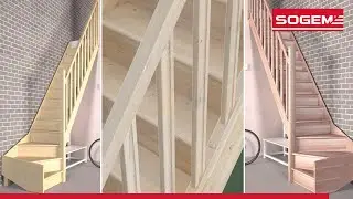 Escalier classique TRADI ECO 1/4 tournant - SOGEM