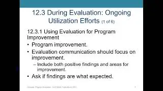 Giancola Ch 12- Inform and Refine: Using Evaluation Results