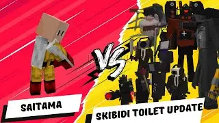 One Punch Man (Saitama) Vs Skibi Toilet Update (@TELUR-Man ) | Minecraft addon @minecraftstreet