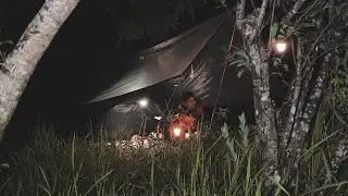 CAMPING IN A SMALL TENT AT THE TOP HILL
