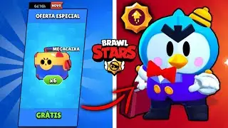 ABRIR AS 6 MEGA CAIXAS GRATIS DO BRAWL STARS E GANHEI O MR.P !?