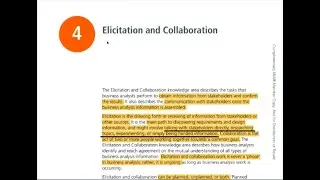 BABOK Study Group - Session 3 Elicitation and Collaboration