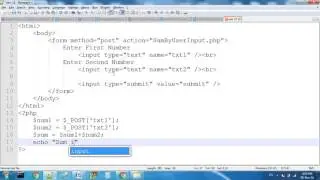 Simple Programe By User In Input in PHP