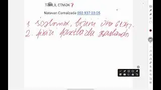 İDRAK TAKSANOMİYASI.TƏHLİL ETMƏK NƏDİ?