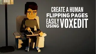 Create an animated human flipping pages of a book in 3D using Voxedit on PC or Mac