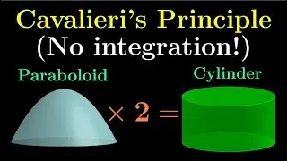Without integration, why is the volume of a paraboloid half of its inscribing cylinder? (DIw/oI #8)