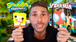 Eating Jelly Blasters and opening SpongeBob and Spiderman popsicles