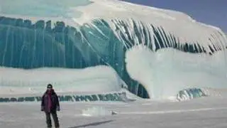 Wave in antartica frozen in mid-air!!